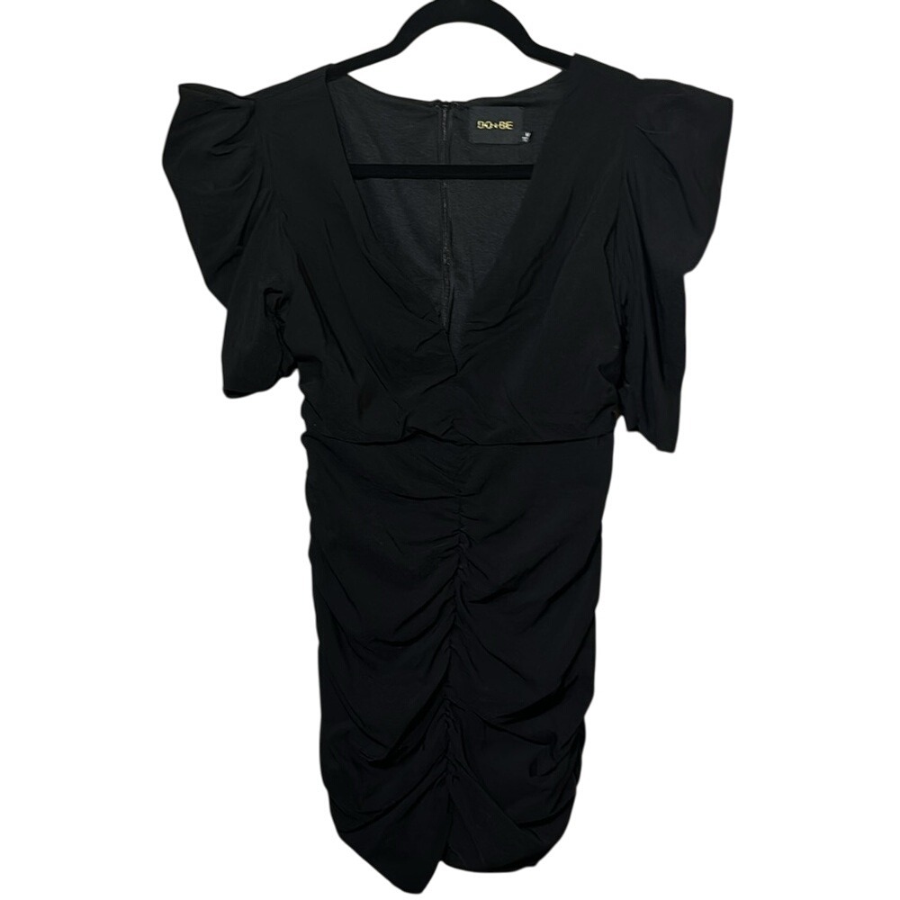 Do+Be Norah‎ Ruched Mini Dress Black Women's Medium